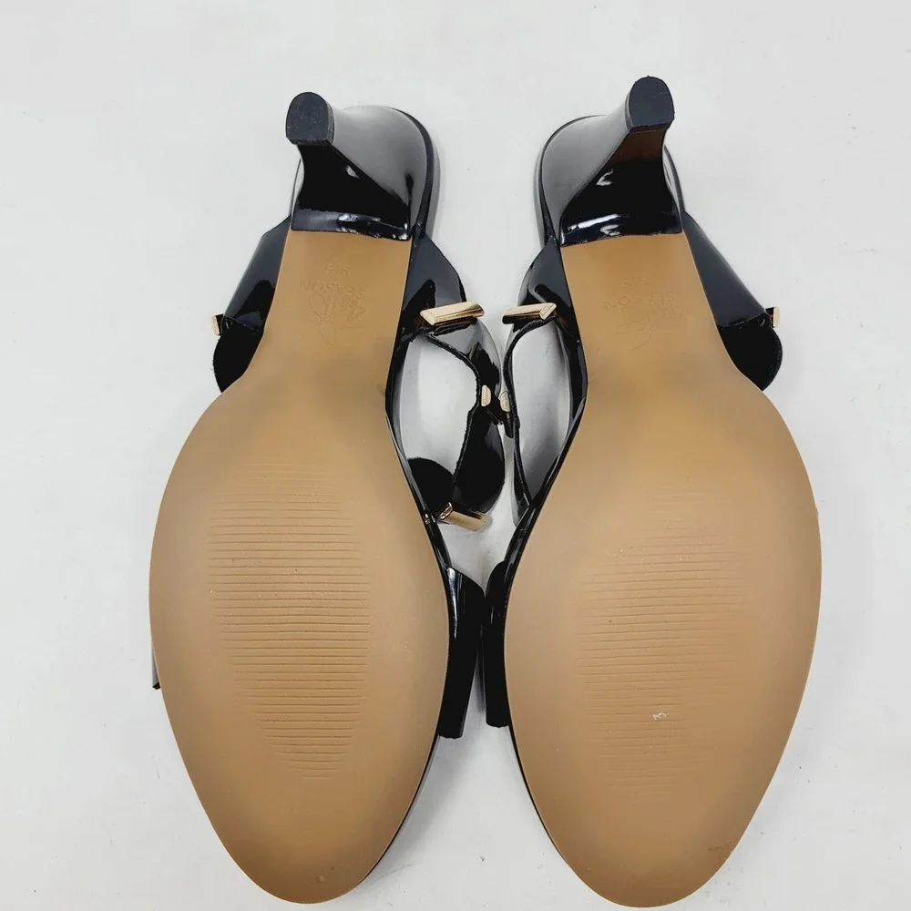 4th Season Women's Pumps Sz 9.5 M Black High Heels Sandals Shoes